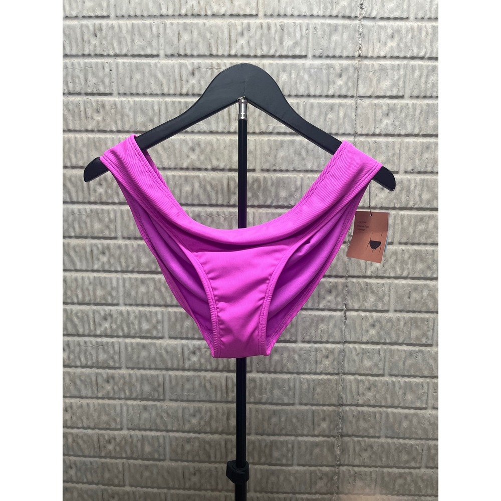 Target Ribbed Low Rise Medium Coverage Bikini Bottom Purple Magenta XL 16 NWT